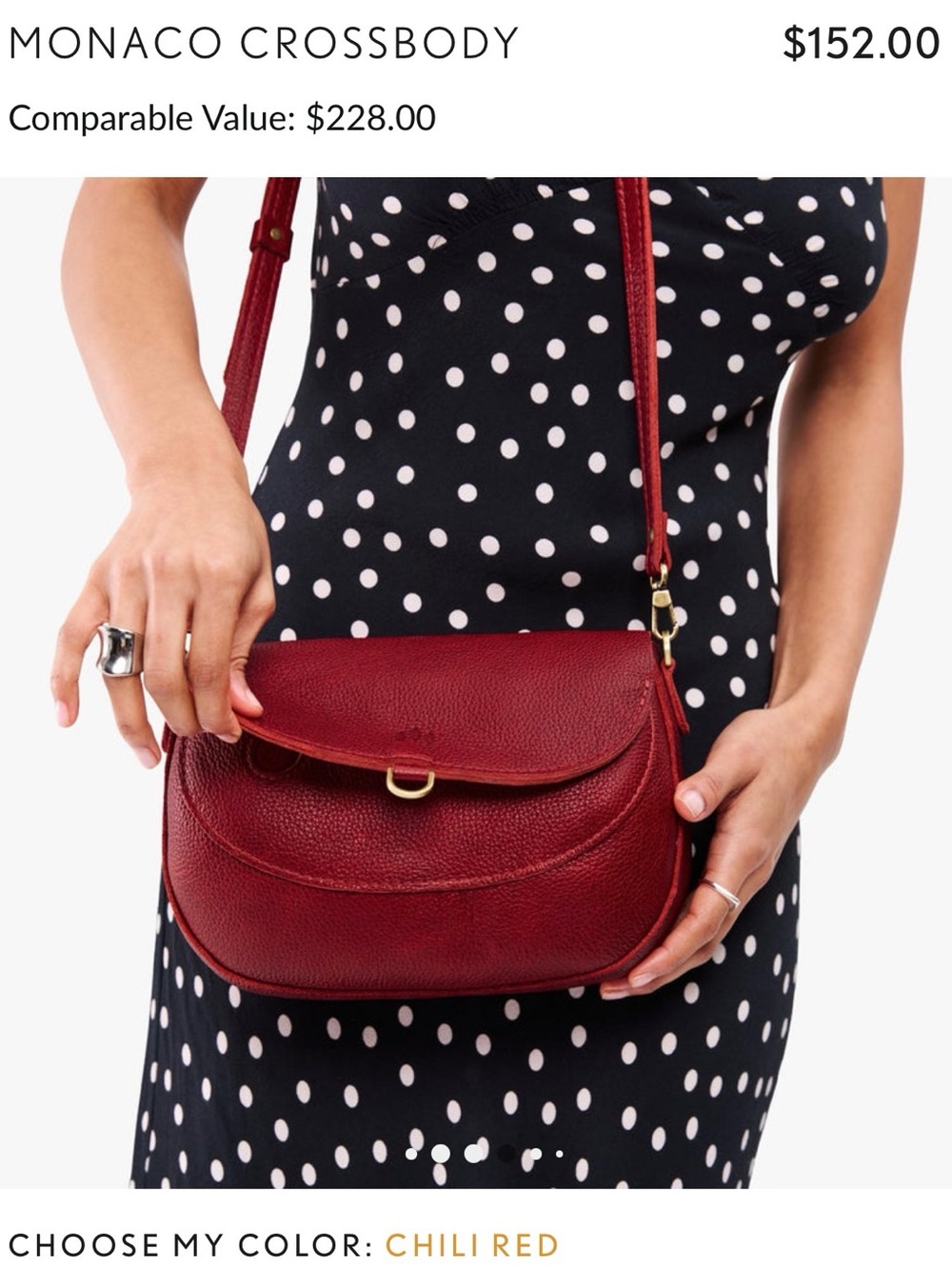 LARGE New Portland Leather Monaco Chili Red Leather Crossbody Premium with Tag - Picture 5 of 14